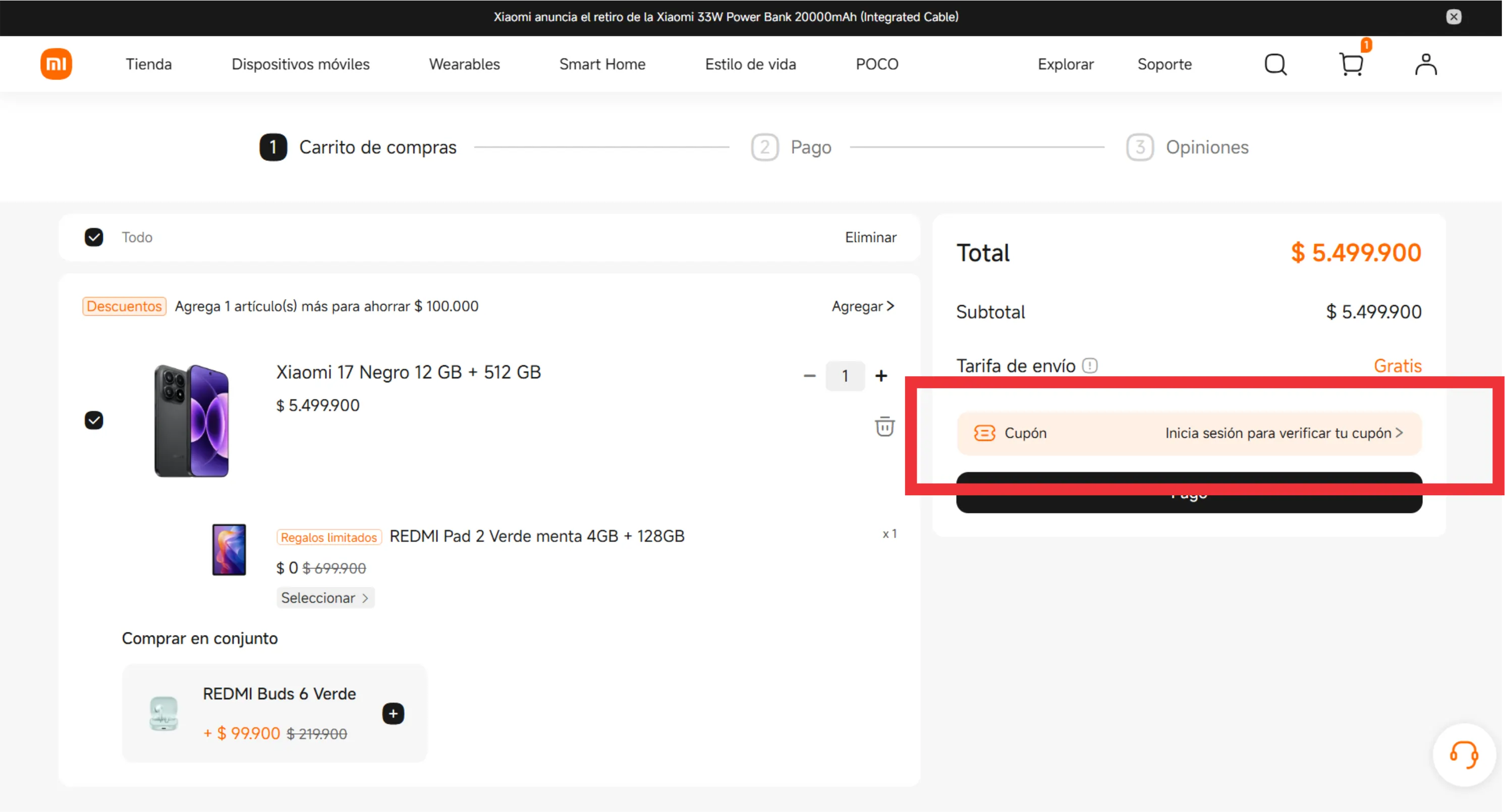 Descuento Código promocional Xiaomi Colombia